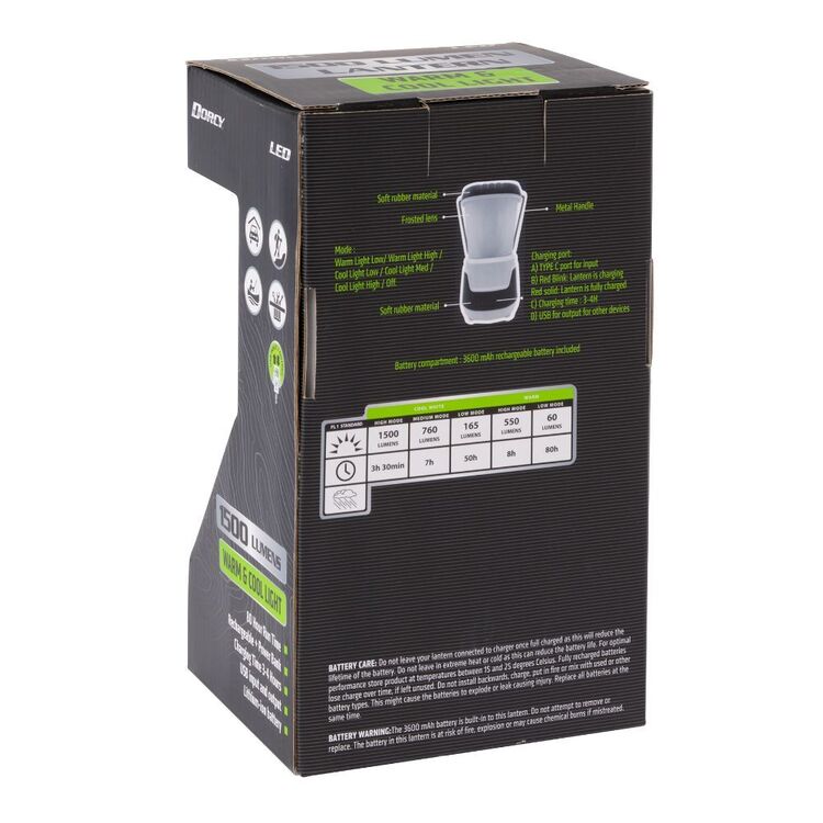 Dorcy Adventure 1500 Lumen Recharge Lantern White 1500 Lumens