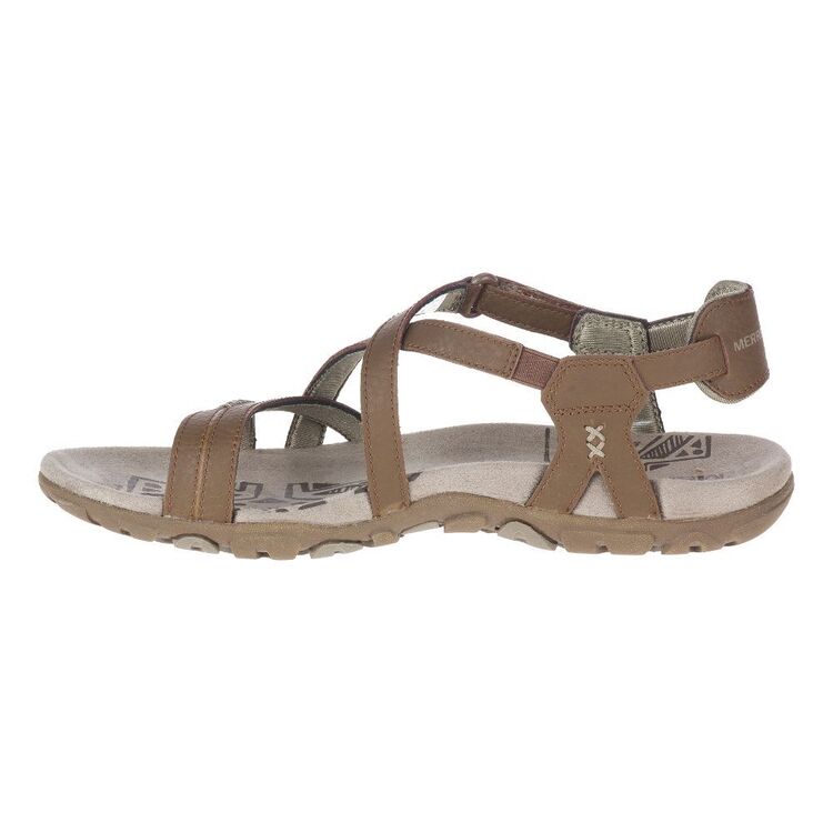 Merrell Women's Sandspiur Rose Leather Sandals Dark Earth