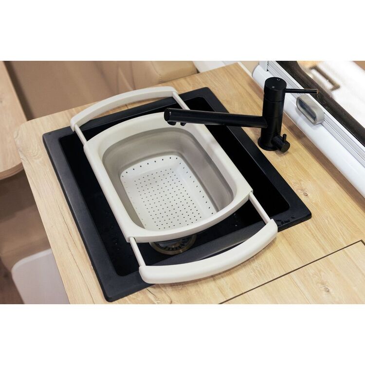 Pop Up Essentials Adjustable Colander Beige & Grey