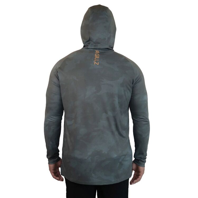 Gillz Pro Series UV Hooded Long Sleeve Performance Fishing Shirt Rifle Green Burnt