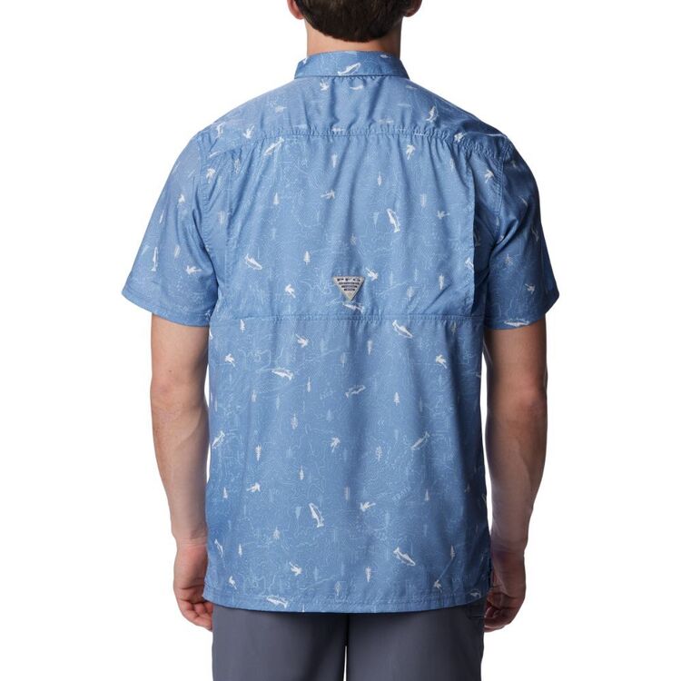 Columbia Men's Slack Tide Camp PFG Shirt Bluestone Trout