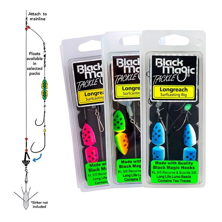 Black Magic Kl/Suicide Longreach Surfcasting Rig - Blue/White Float Silver