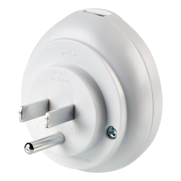 Go Travel Adaptor AUS-USA + USB White