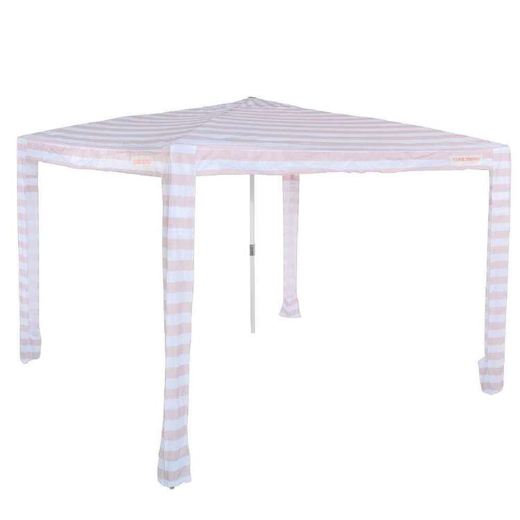 CoolCabana 5 Beige Stripe Beach Shade Stripe Medium