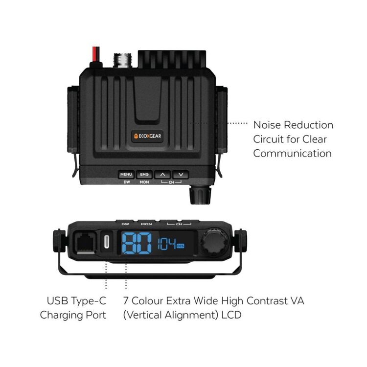 Ecoxgear 5 Watt Super Compact UHF CB Radio Black