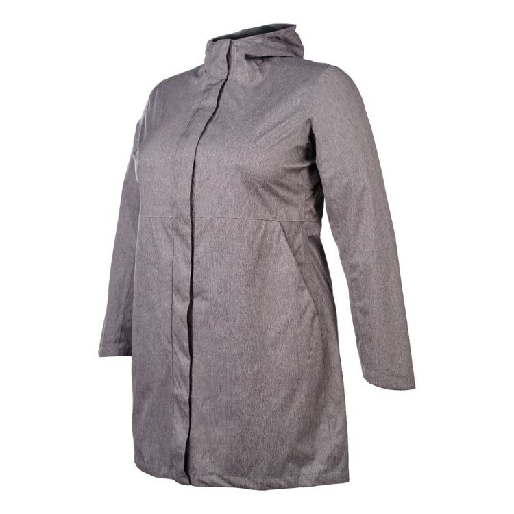 Cape Women's Baylee Long Rain Jacket Plus Size Charcoal Melange