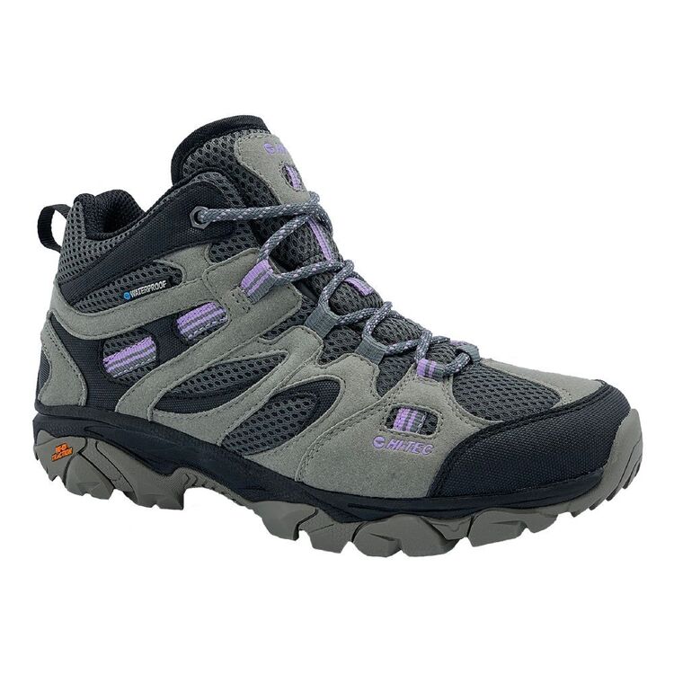 HI-TEC Women's Ravus Vent Lite Mid Waterproof Hiking Boots Taupe, Grey & Mellow Rose Grey, Charcoal & Lavender