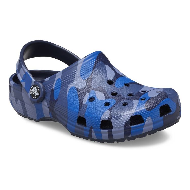Crocs Kids Classic Camo Clogs Navy