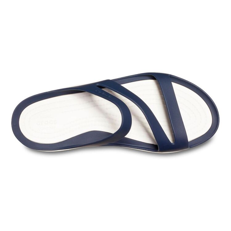 Crocs Women's Swiftwater Thongs Navy & White