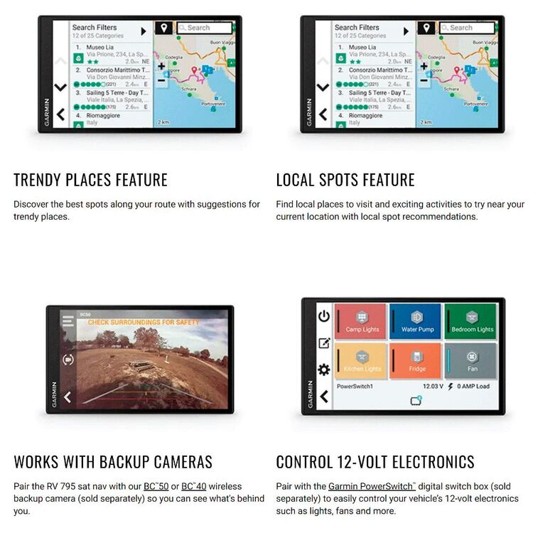 Garmin RV 795 7" RV Camper GPS Satellite Navigator Black