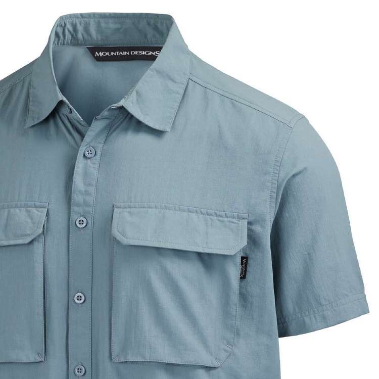 Mountain Designs Men's Ormiston II Short Sleeve Shirt Blue