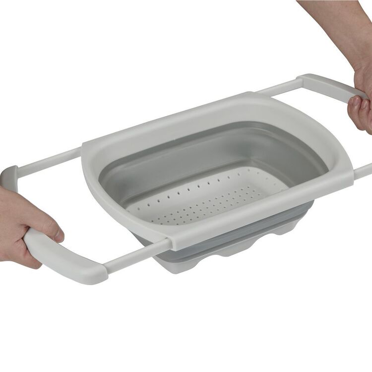 Pop Up Essentials Adjustable Colander Beige & Grey