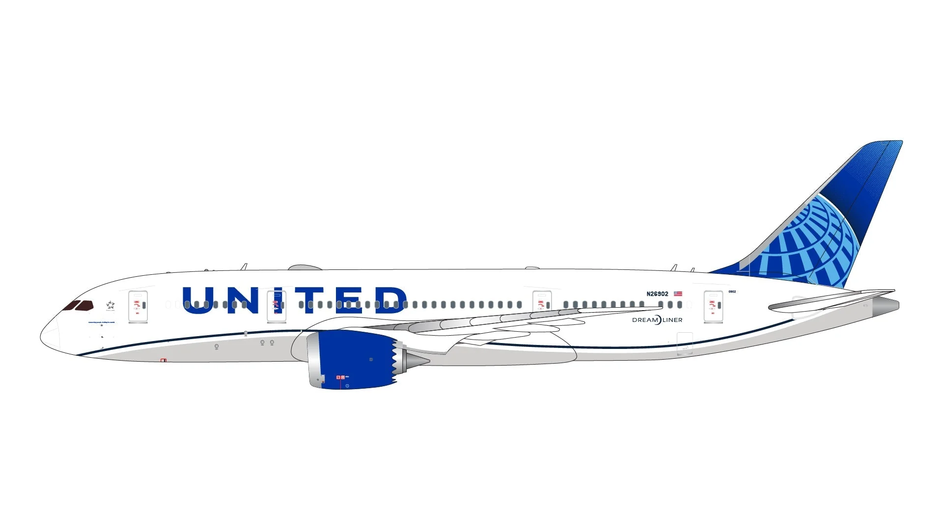 Gemini Jets GJUAL2329 1:400 United Airlines 787-8 Boeing Dreamliner - DTC Aviation Models