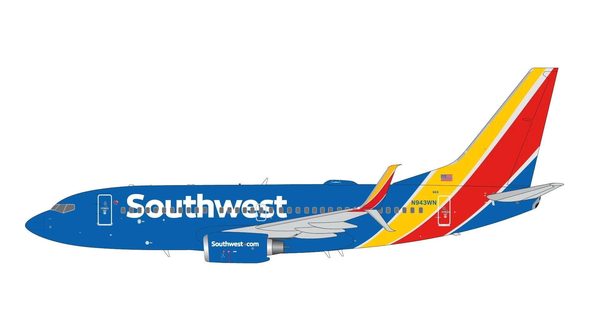 Gemini Jets G2SWA1350 1:200 Southwest Airlines B737-700S N943WN - DTC Aviation Models