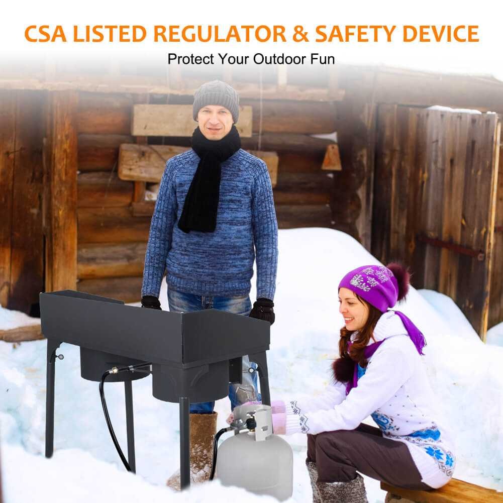 Hochleistungs-Doppelbrenner mit Propan – 260.000 BTU, Schwerlast-Ausführung