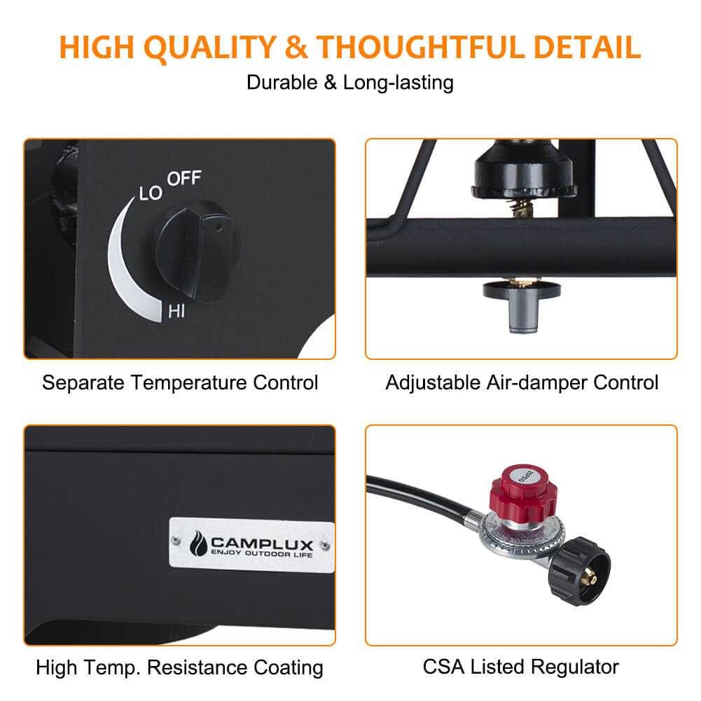 Hochleistungs-Doppelbrenner mit Propan – 260.000 BTU, Schwerlast-Ausführung