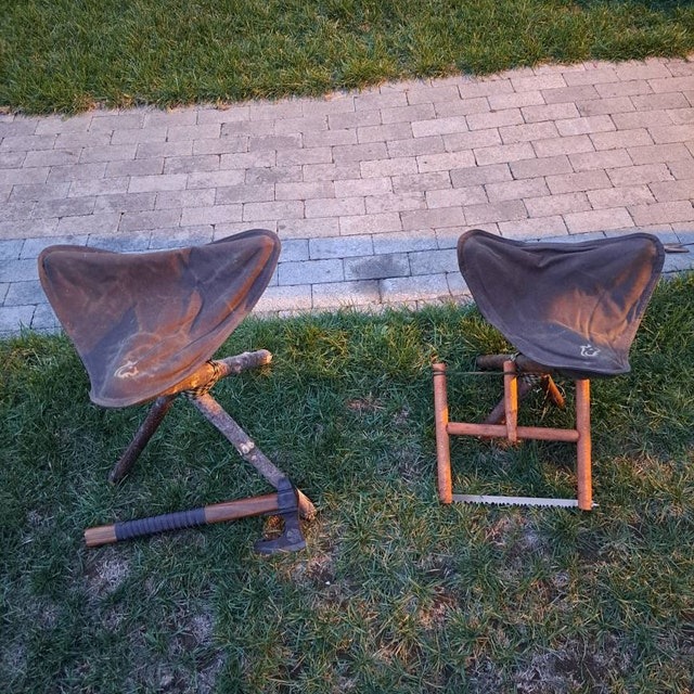 Oilskin-Dreibeinsitz