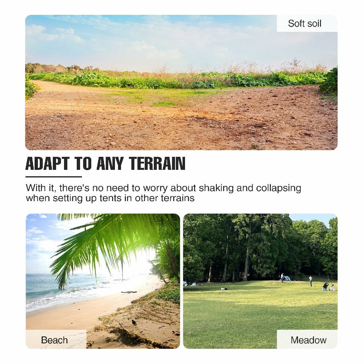 2er-Set Zeltstangenhalter mit Heringen