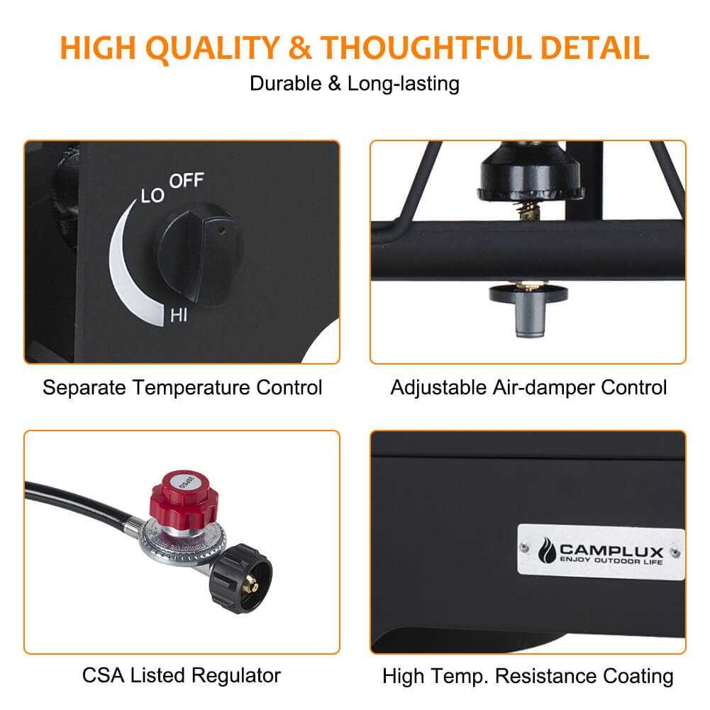 Hochleistungs-Doppelbrenner mit Propan – 260.000 BTU, Schwerlast-Ausführung