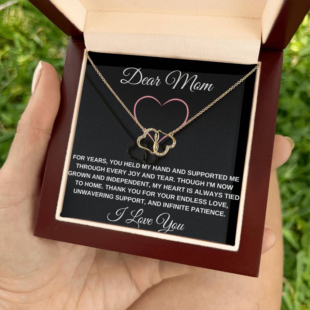 BLACK DEAR MOM I LOVE YOU NECKLACE