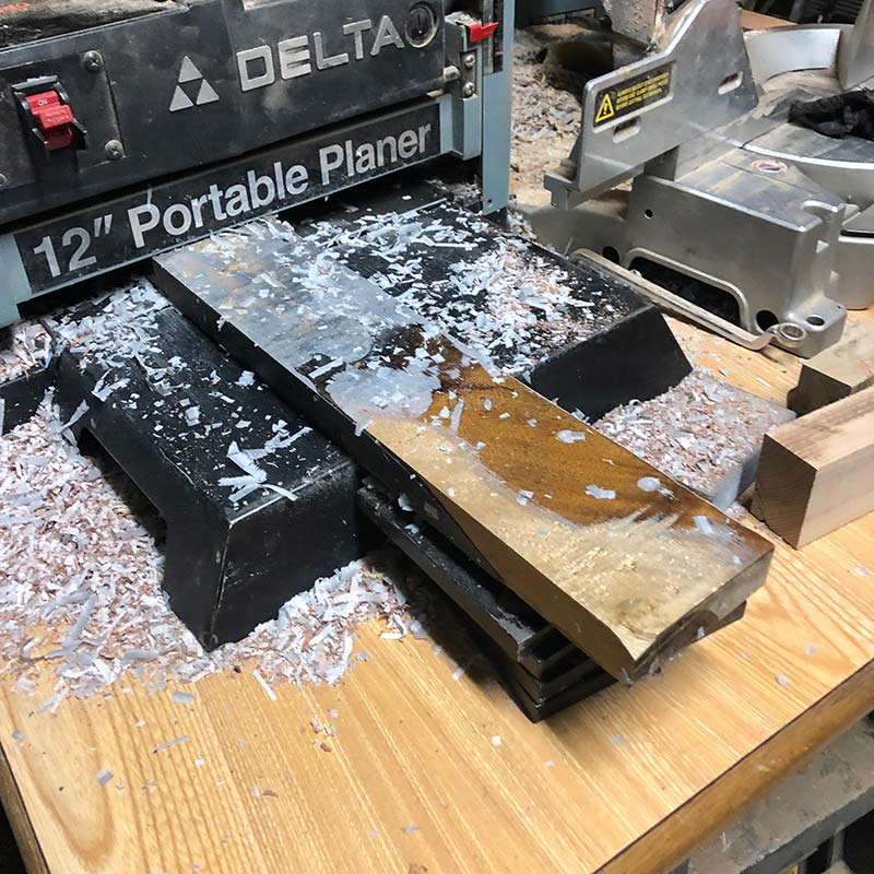 Salvaged Acacia with Black Epoxy Knife Holder