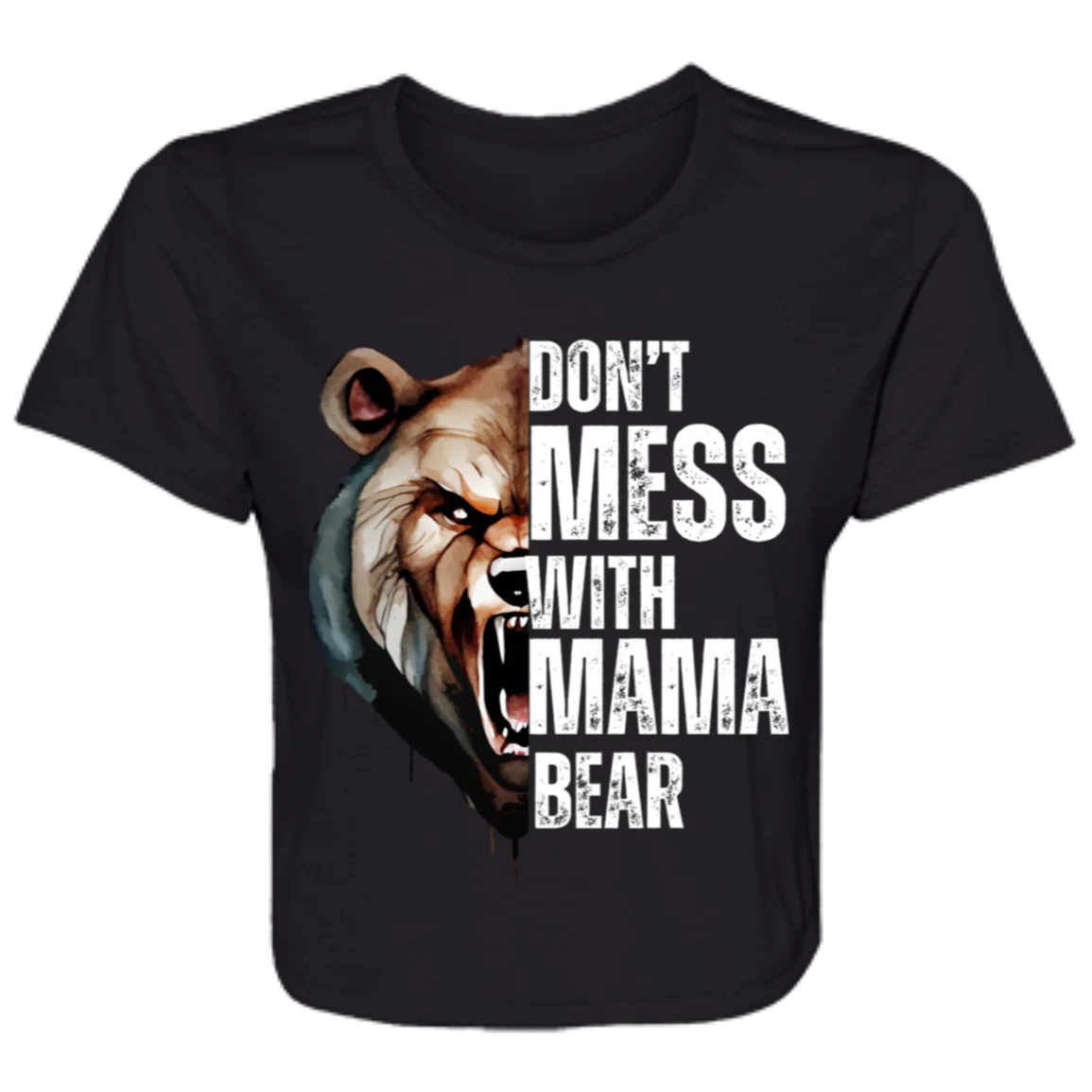 DON'T MESS WITH MAMA FLOWY CROPPED TEE