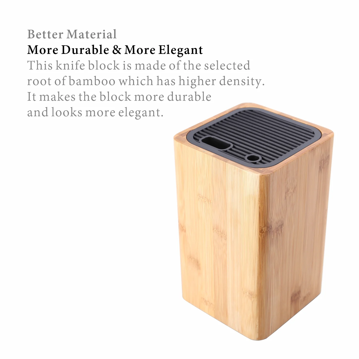 Deluxe Universal Knife Block With Slots Bamboo Knife Holder Basic