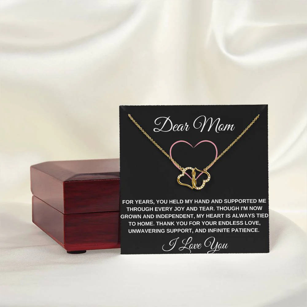 BLACK DEAR MOM I LOVE YOU NECKLACE