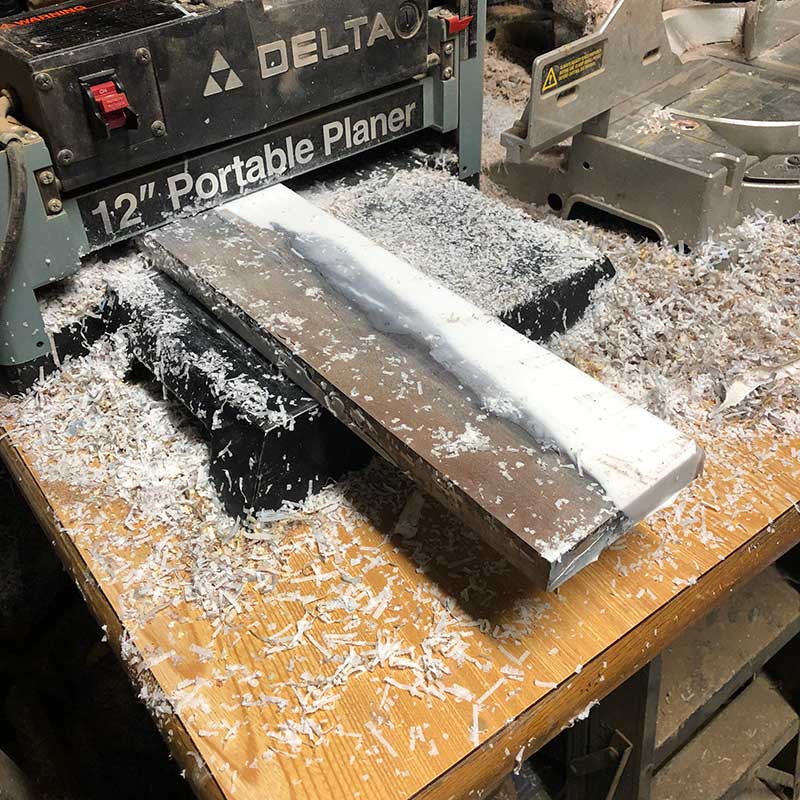 Salvaged Bishopwood and White Epoxy Knife Holder