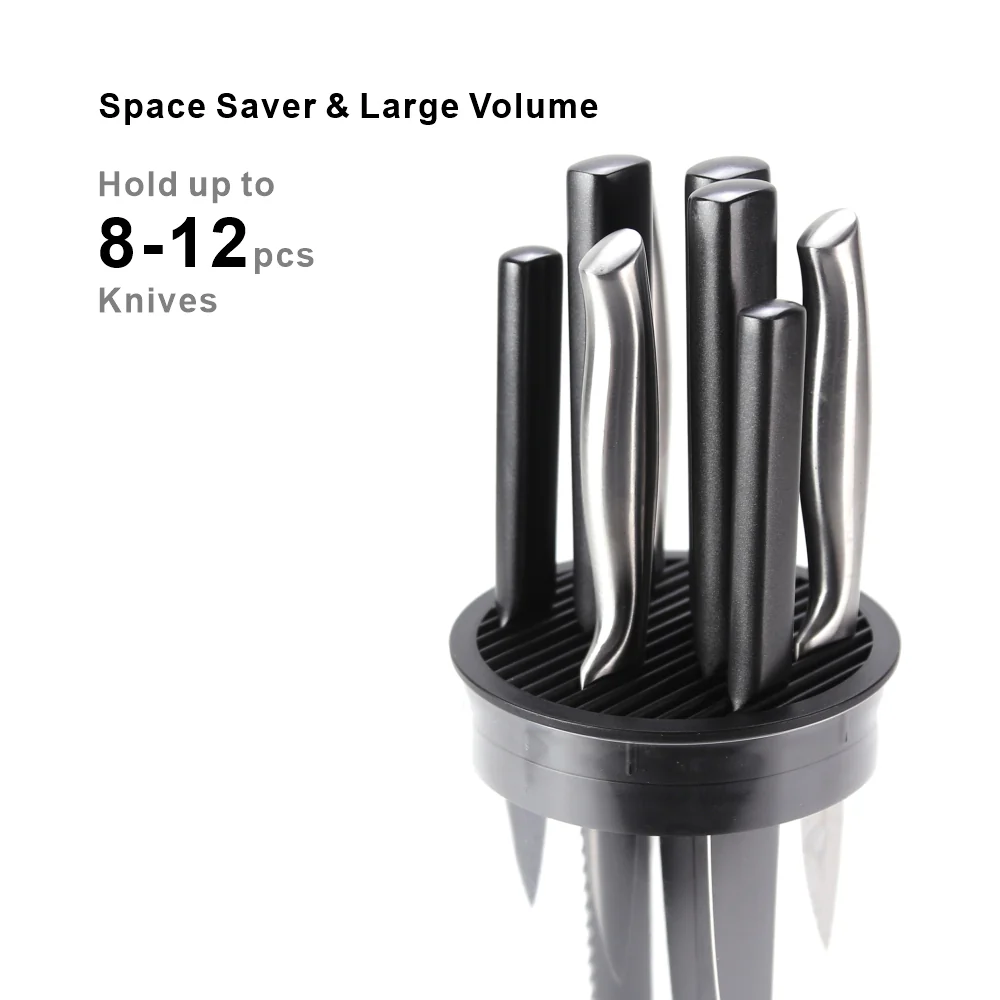 Universal Knife Block knife holder With Scissors Slot Knife Storage With Clear Barrel