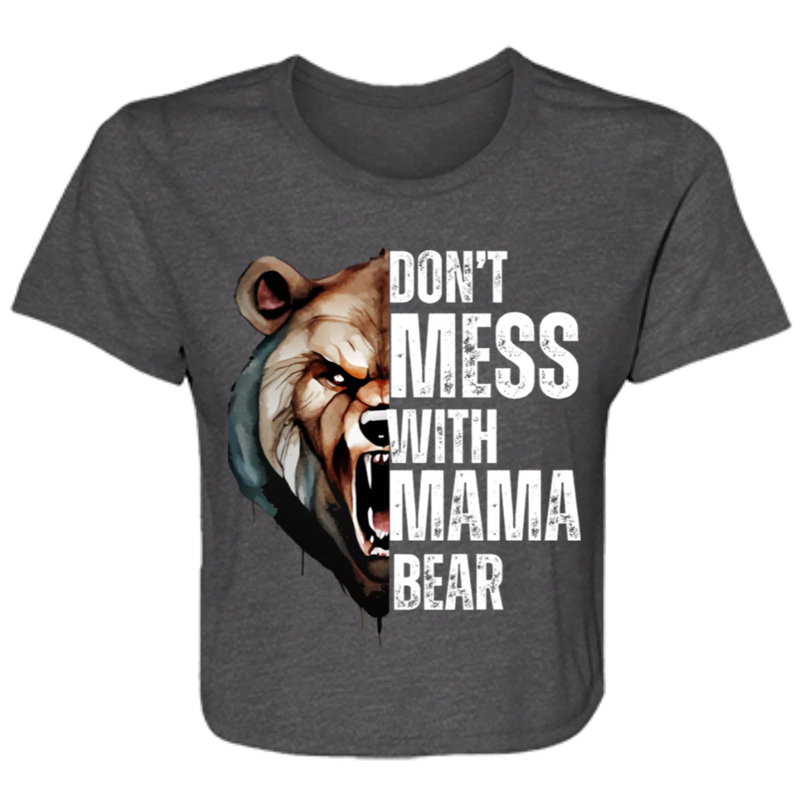 DON'T MESS WITH MAMA FLOWY CROPPED TEE