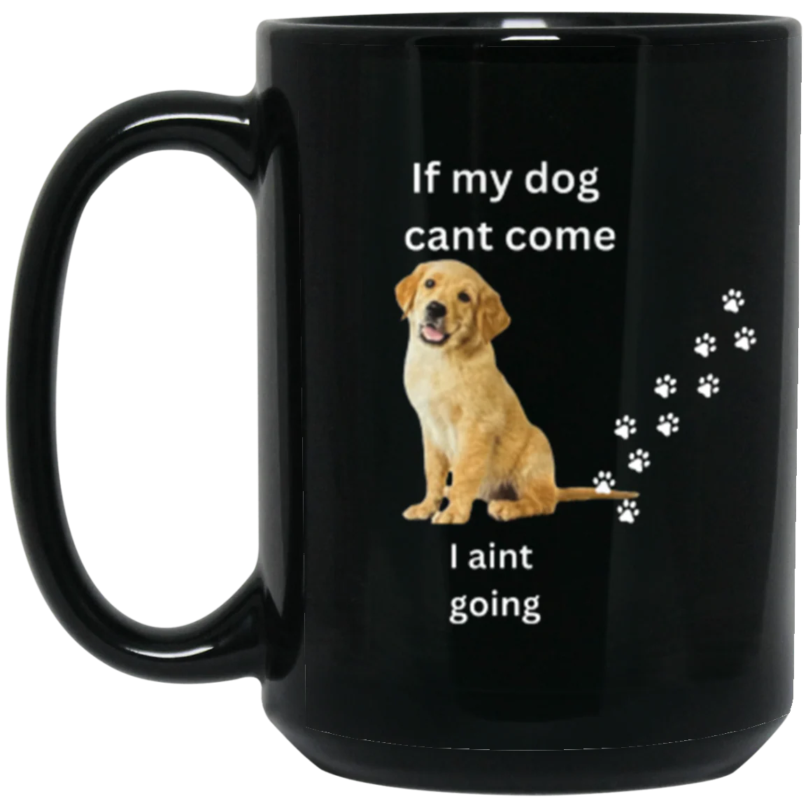DOUBLE SIDED BLACK DOG  MUG 15oz