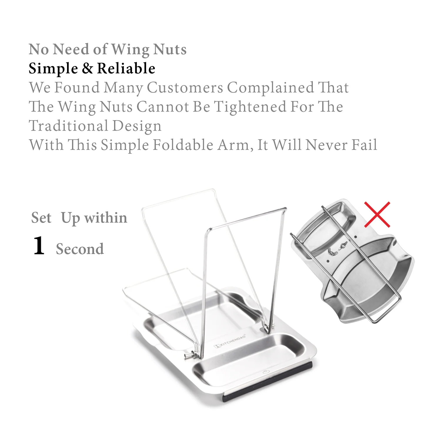 304 S/S Lid And Spoon Rest Foldable Utensils Lid Holder For Easy Storage