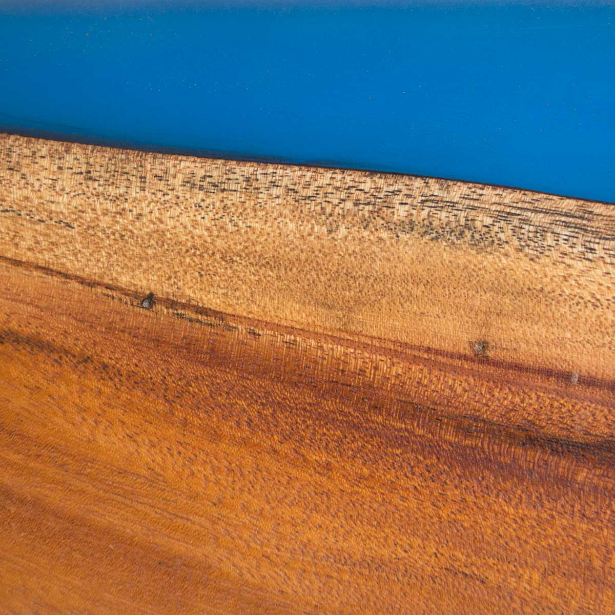 Salvaged Cuban Mahogany and Sapphire Blue Epoxy Knife Holder