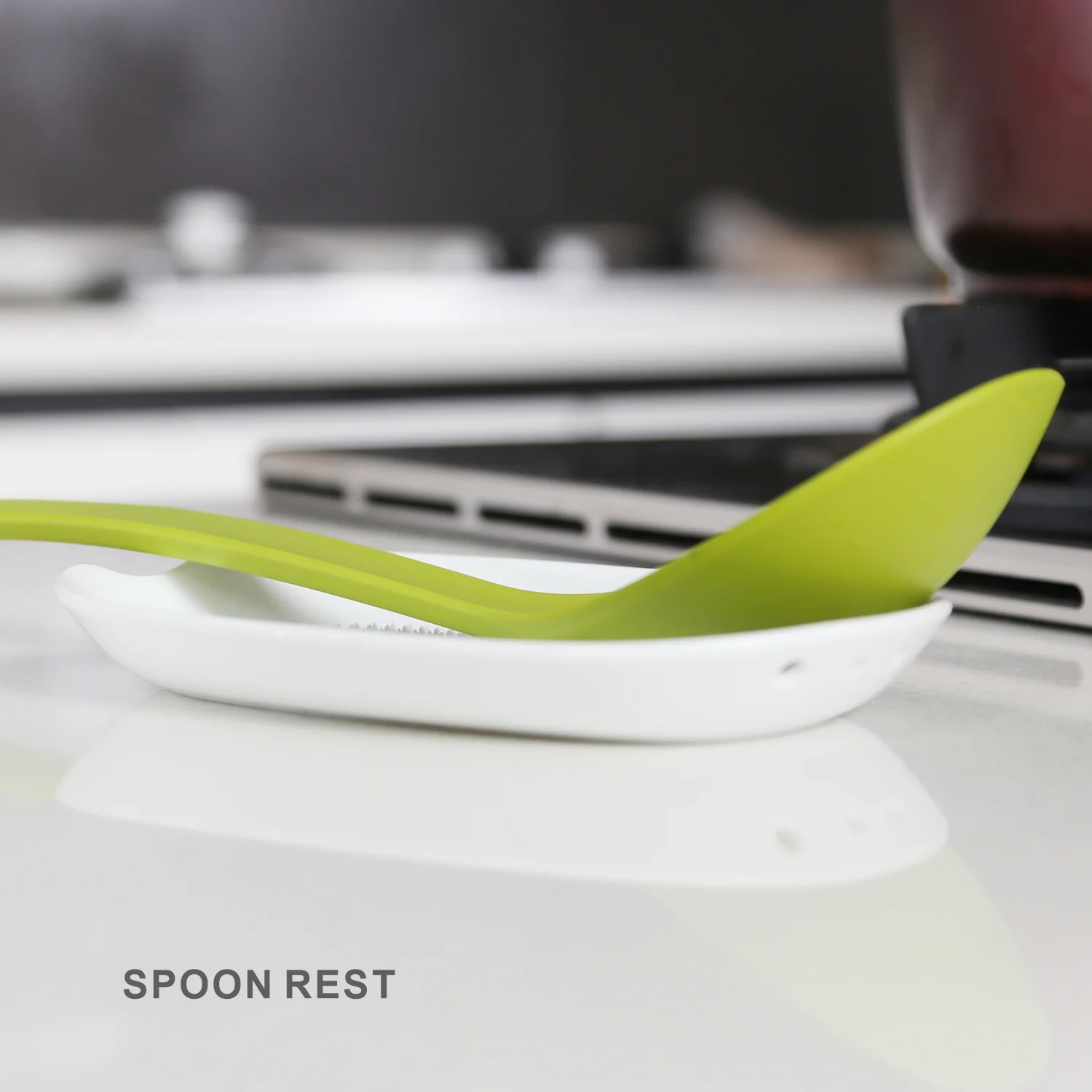 16.5 cm Ceramic Grater Spoon Rest Herb Stripper With Mini Brush