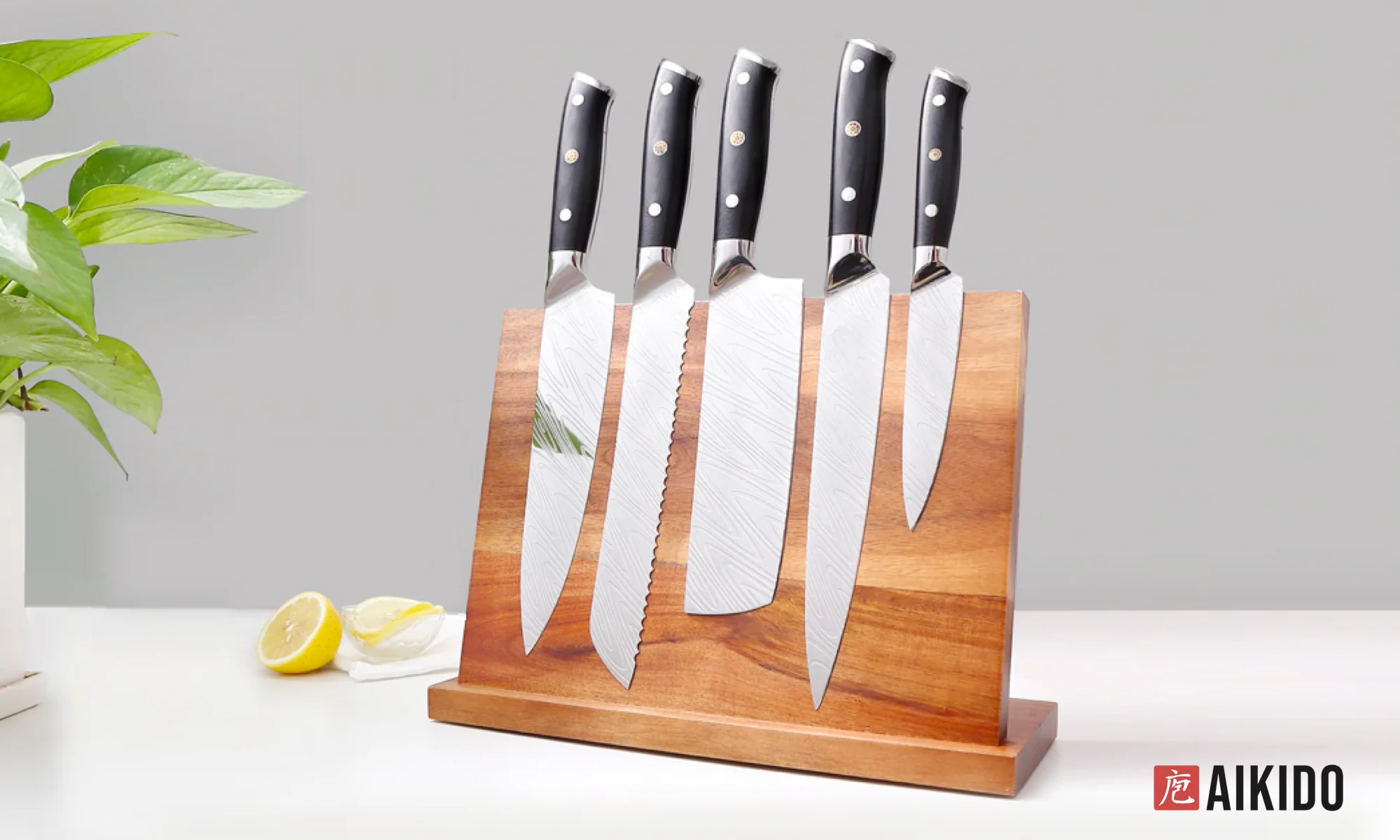 Horudo Acacia Wood Magnetic Knife Holder