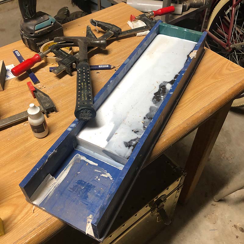 Salvaged Bishopwood and White Epoxy Knife Holder