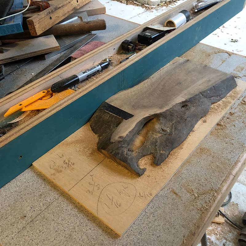 Salvaged Buttonwood Live Edge Knife Holder