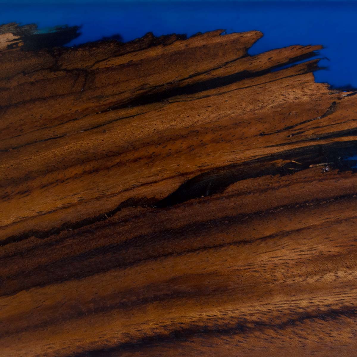 Salvaged Parota with Sapphire Blue Epoxy Knife Holder