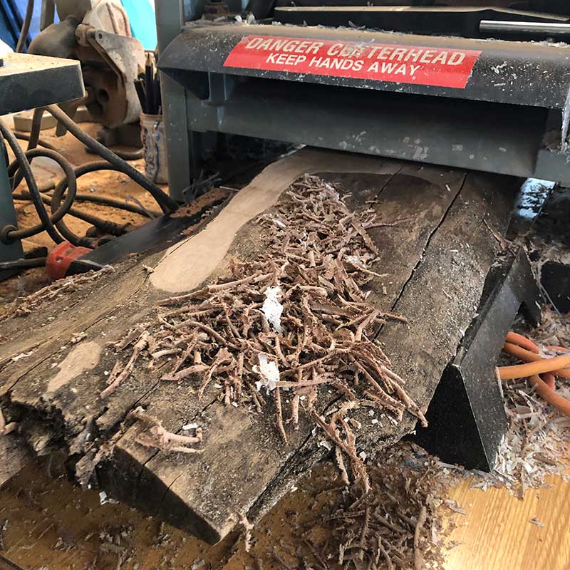 Salvaged Bishopwood and White Epoxy Knife Holder