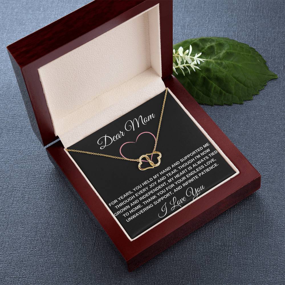 BLACK DEAR MOM I LOVE YOU NECKLACE