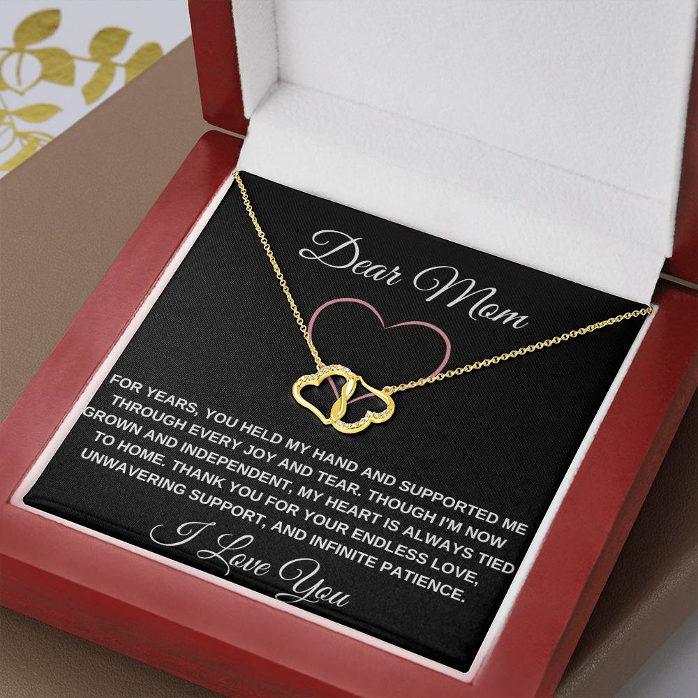BLACK DEAR MOM I LOVE YOU NECKLACE