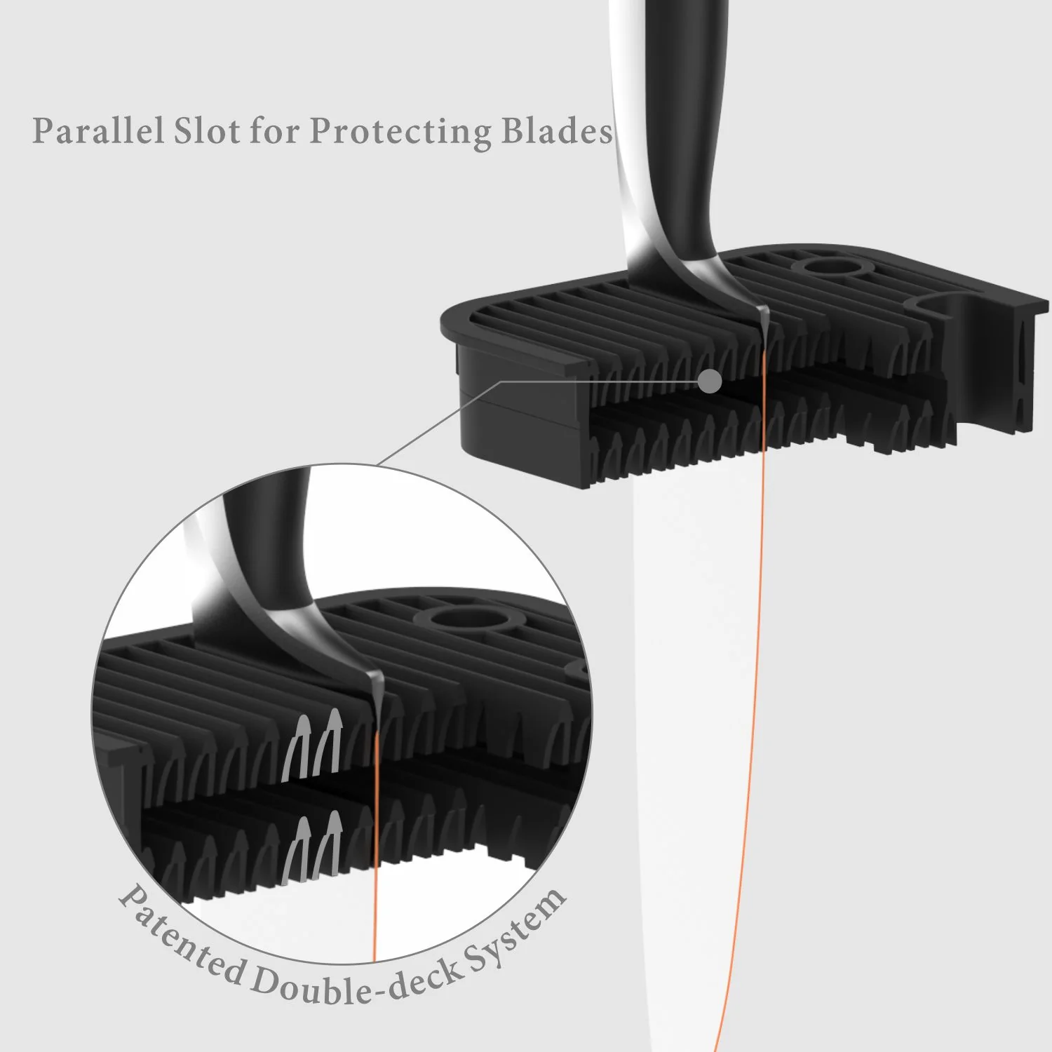 Universal Knife Block With Slots For Scissors And Sharpening Rod Basic