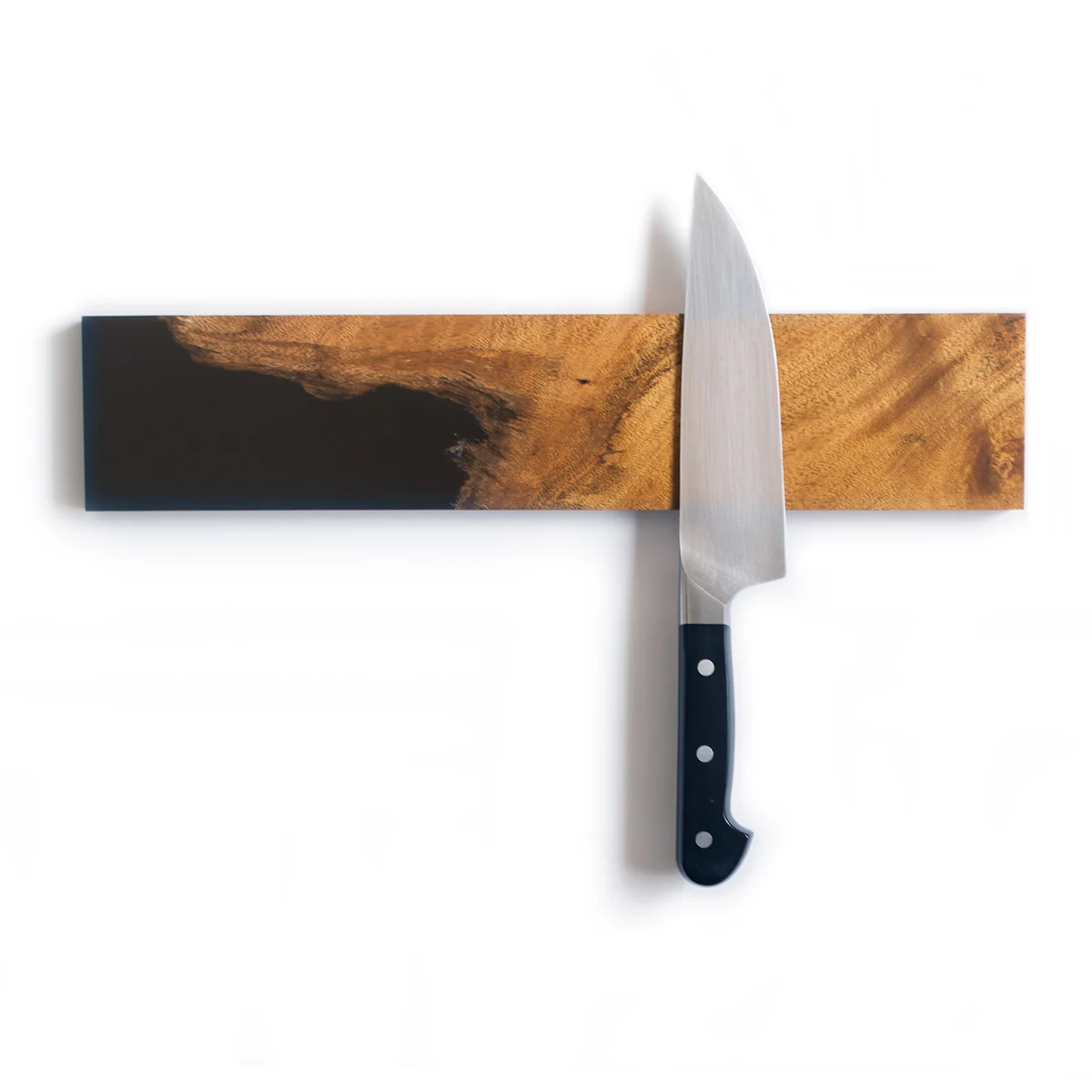 Salvaged Acacia with Black Epoxy Knife Holder