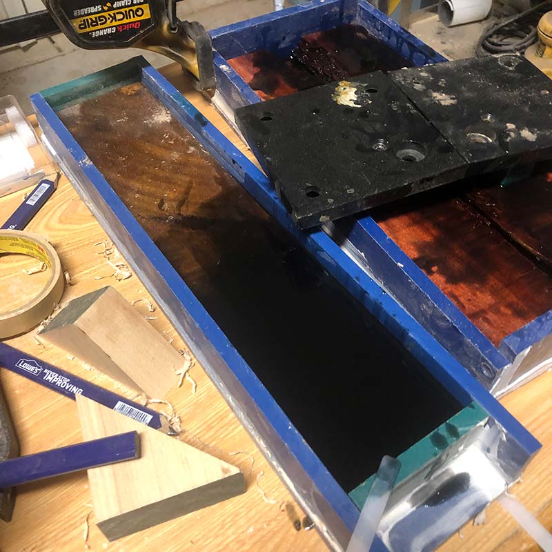 Salvaged Acacia with Black Epoxy Knife Holder