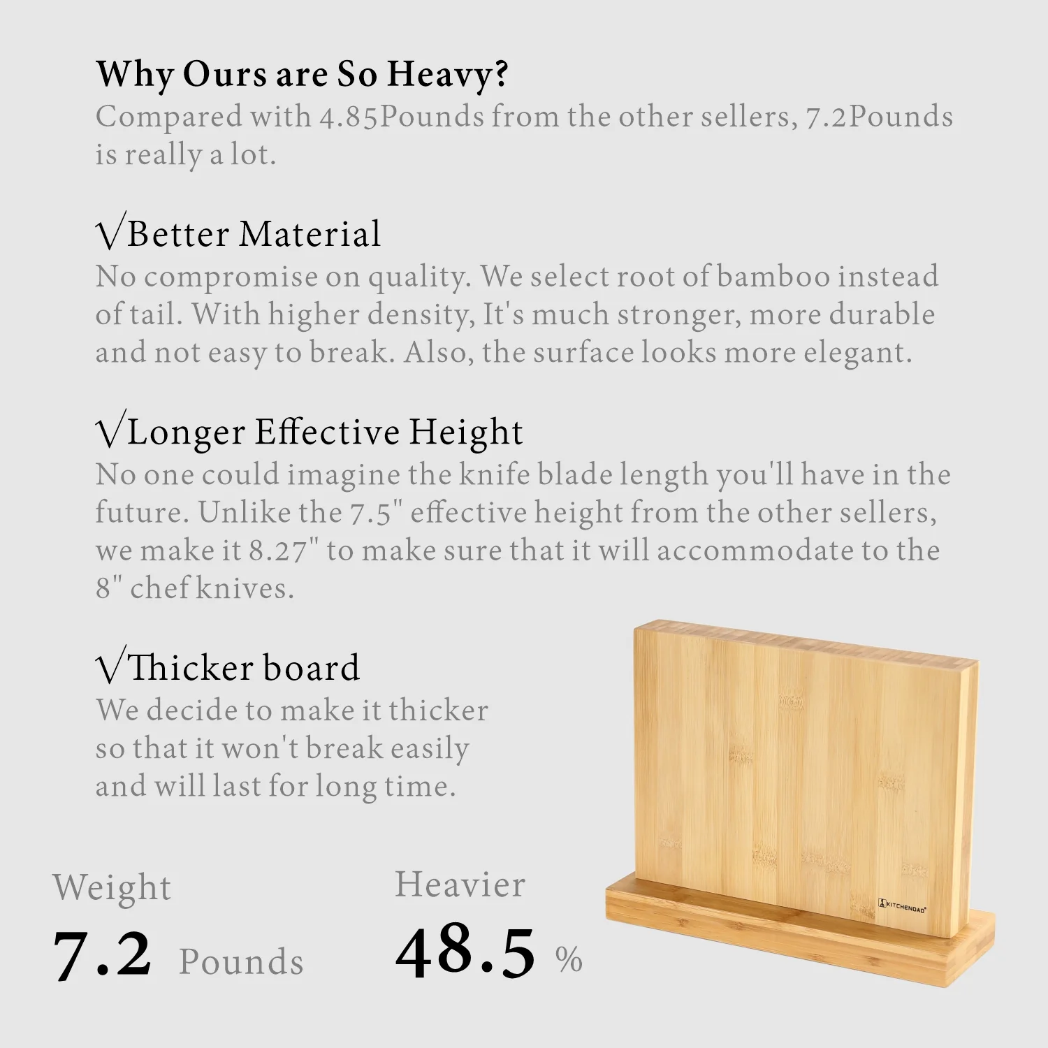 Luxury Magnetic Knife Block Holder Cutlery Display Stand