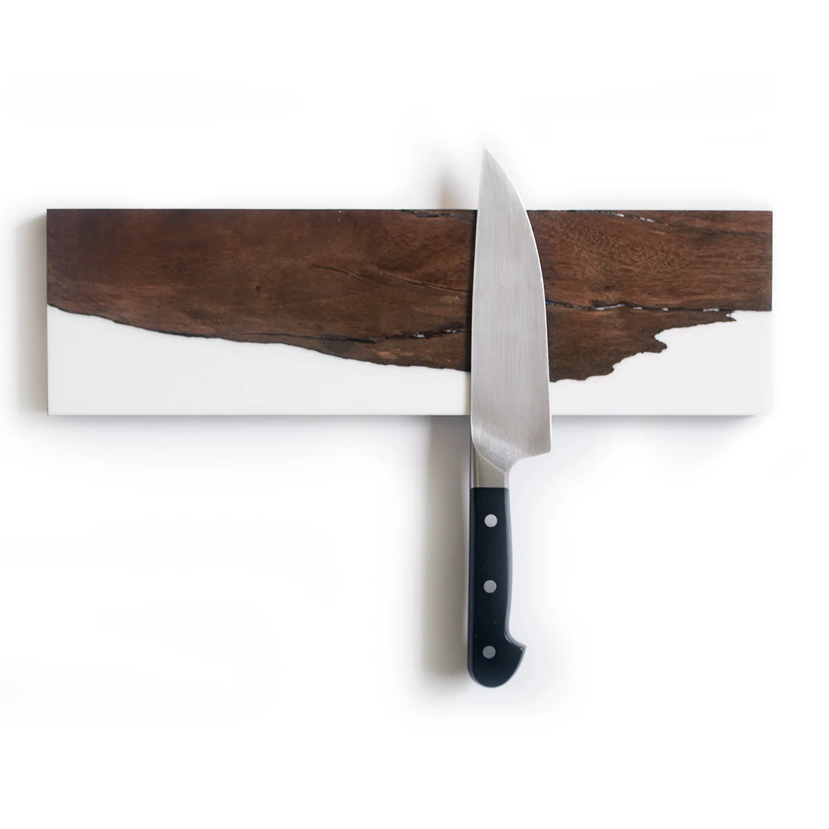 Salvaged Bishopwood and White Epoxy Knife Holder