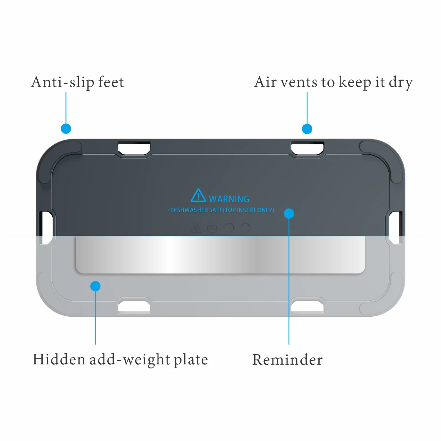 Transparent Universal Knife Block knife holder With Scissors Slot Square