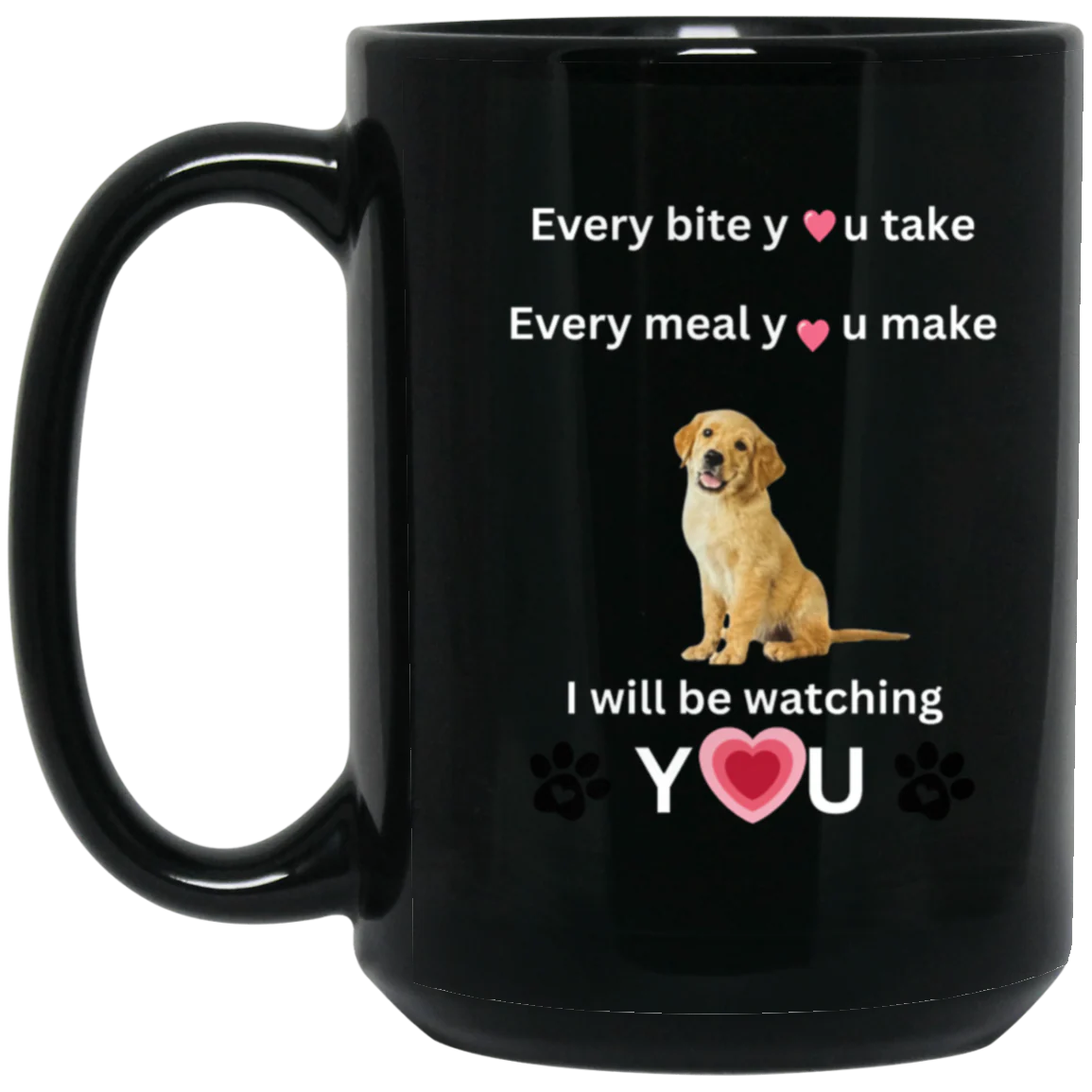 ONE SIDED BLACK MUG DOG LOVER 150z