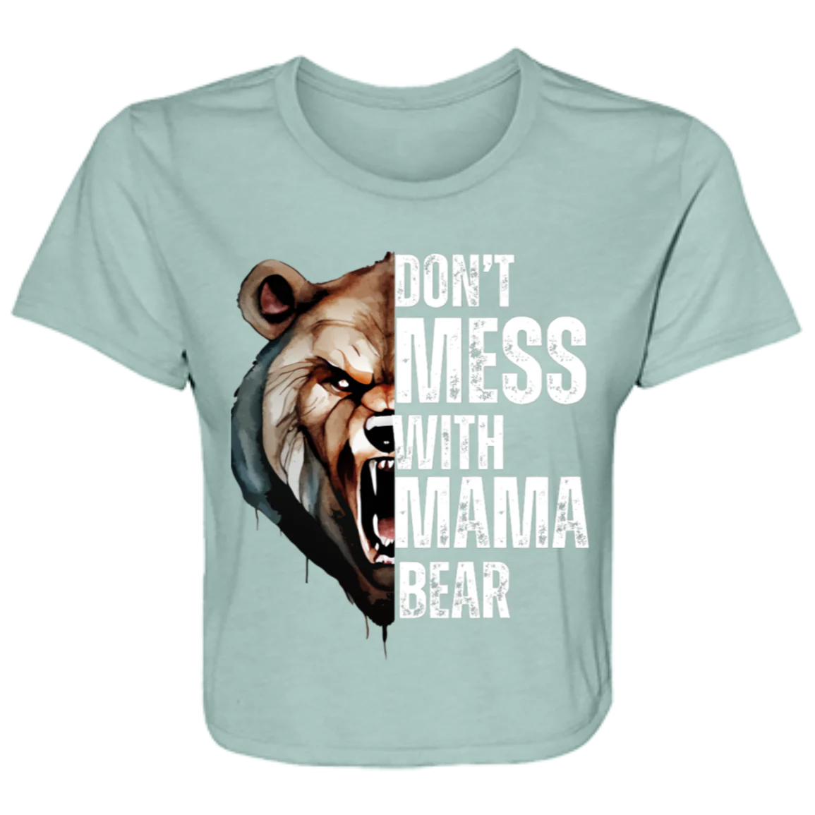 DON'T MESS WITH MAMA FLOWY CROPPED TEE